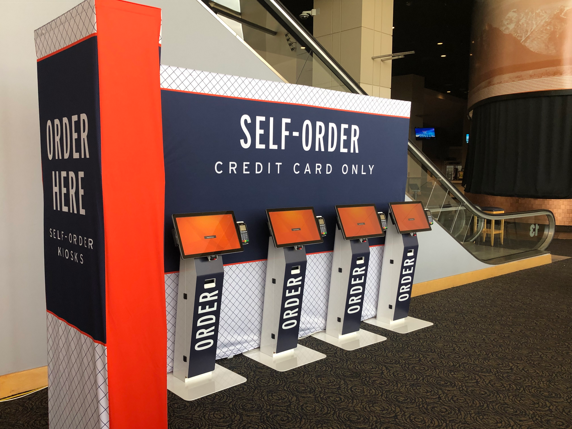 Self-service kiosks at Mile High Stadium