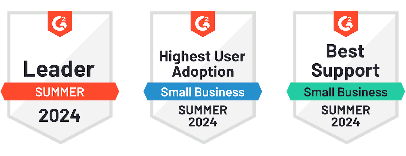 2024 SpotOn G2 Badges: Leader, Highest User Adoption, Best Support