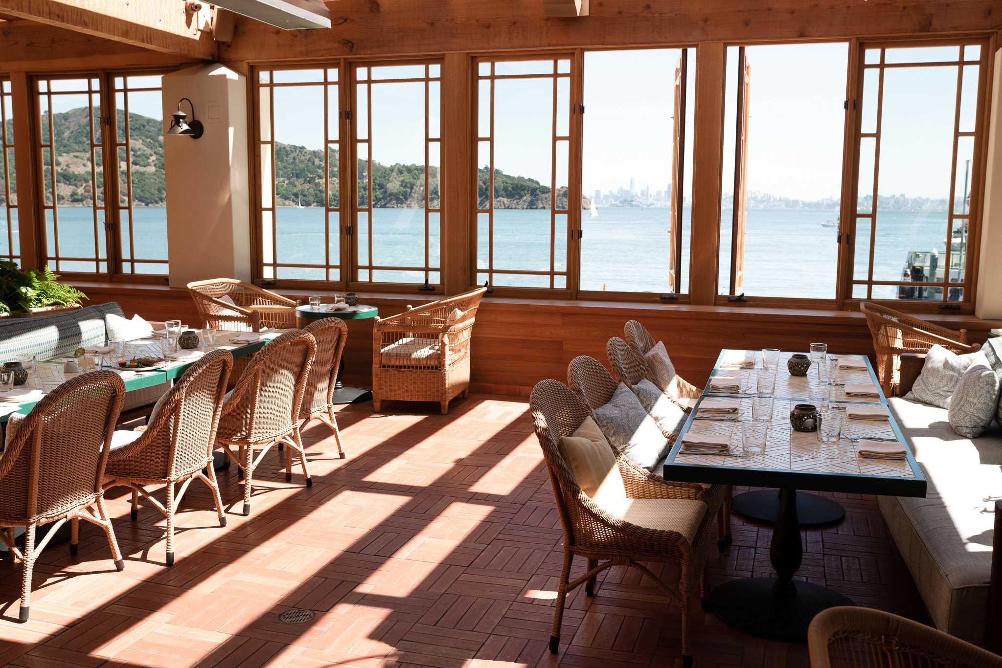 The dining room at Bungalow Kitchen, a fancy restaurant in the San Francisco Bay Area