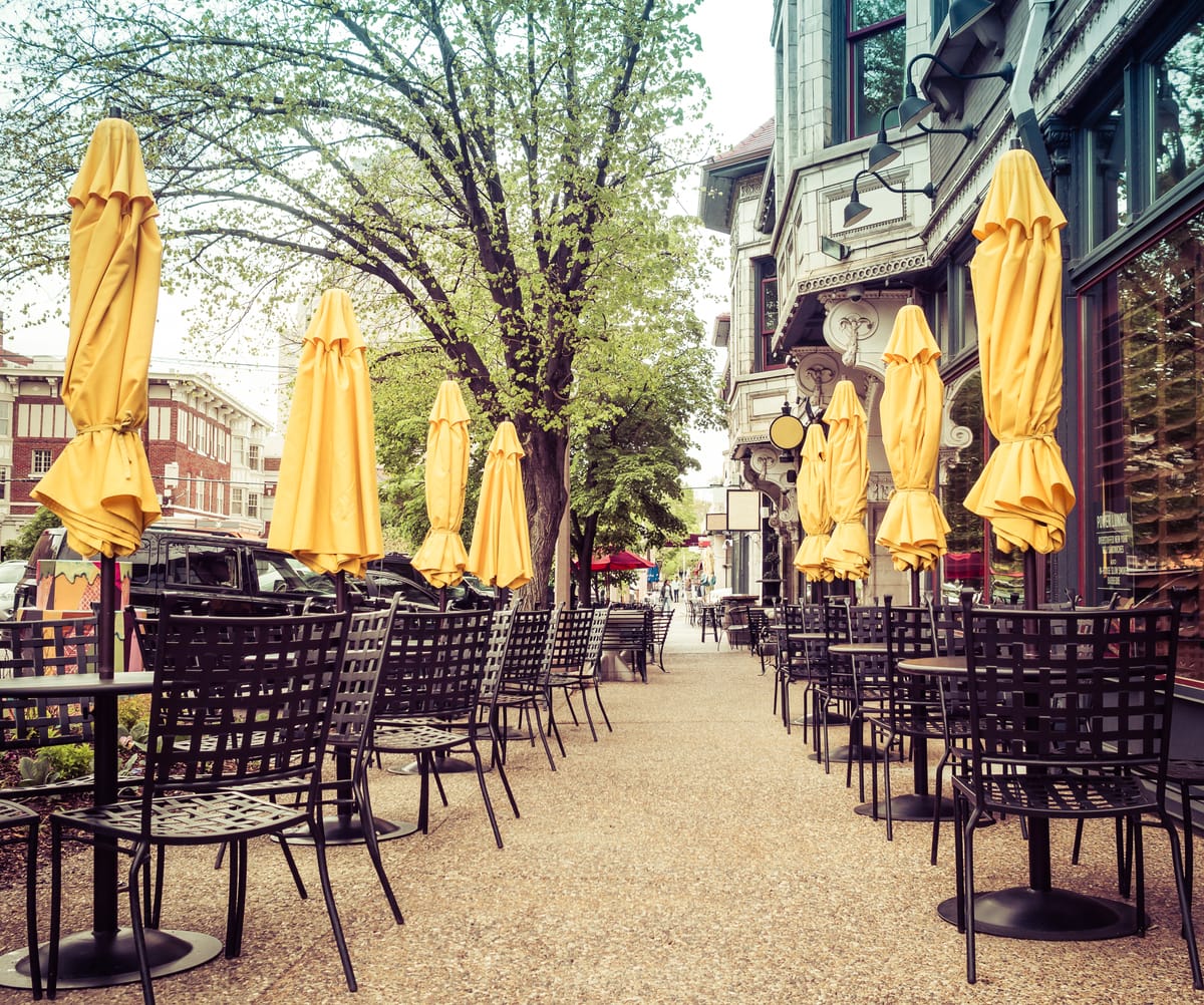 A restaurant patio in St. Louis.